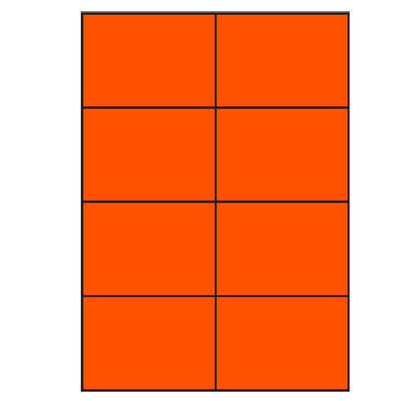 - Oranje A4 etiketten 105 x 74 mm 100 vel