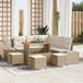 Prolenta Maison Exclusive - Ensemble de canapé de jardin, 9 pièces, en résine tressée beige