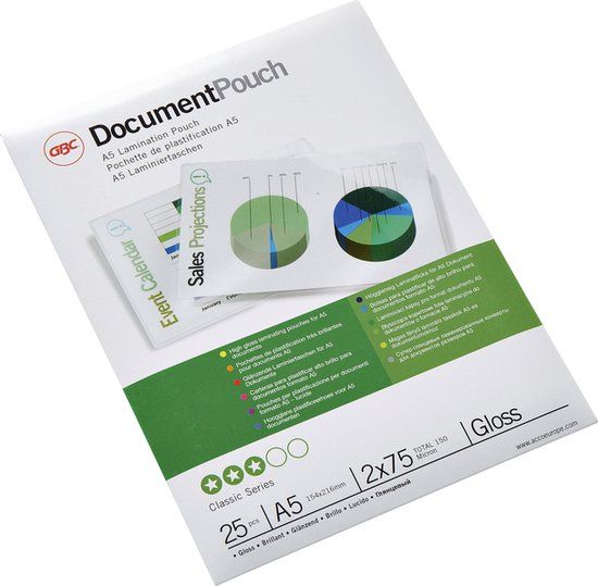 GBC Document lamineerhoes A5 | 150 micron (2 x 75 micron) | pak van 25 stuks
