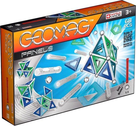 Geomag Panels Zilver/groen/blauw 68-delig
