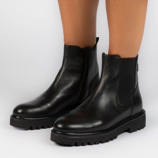 Manfield Zwarte leren chelsea boots dames maat 41 - Herfst/Winter 2024
