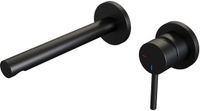 Brauer Black Edition Inbouw Wastafelmengkraan met Rechte Uitloop en Rozetten Model A1 Mat Zwart