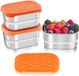 Unyqoos® Set de deux boîtes à collation étanches en acier inoxydable avec couvercle en silicone