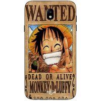 Maniacase Samsung Galaxy J7 2018 Hoesje One Piece Wanted Poster Monkey D. Luffy