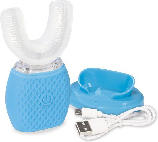 VITALmaxx 360° sonische tandenborstel met LED blauw licht & vibratie - wit/turquoise
