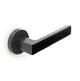 Emuca Set Mackay binnendeurklink set, met rozet D.50mm, Aluminium, Zwart