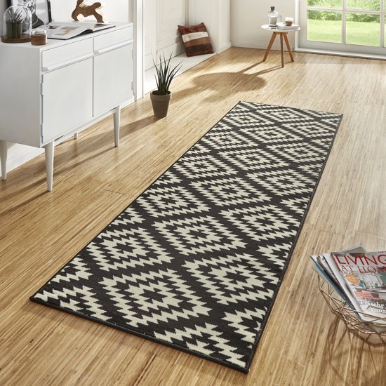 Hanse Home Designer Loper Velours Runner Nordic Zwart 80x300cm