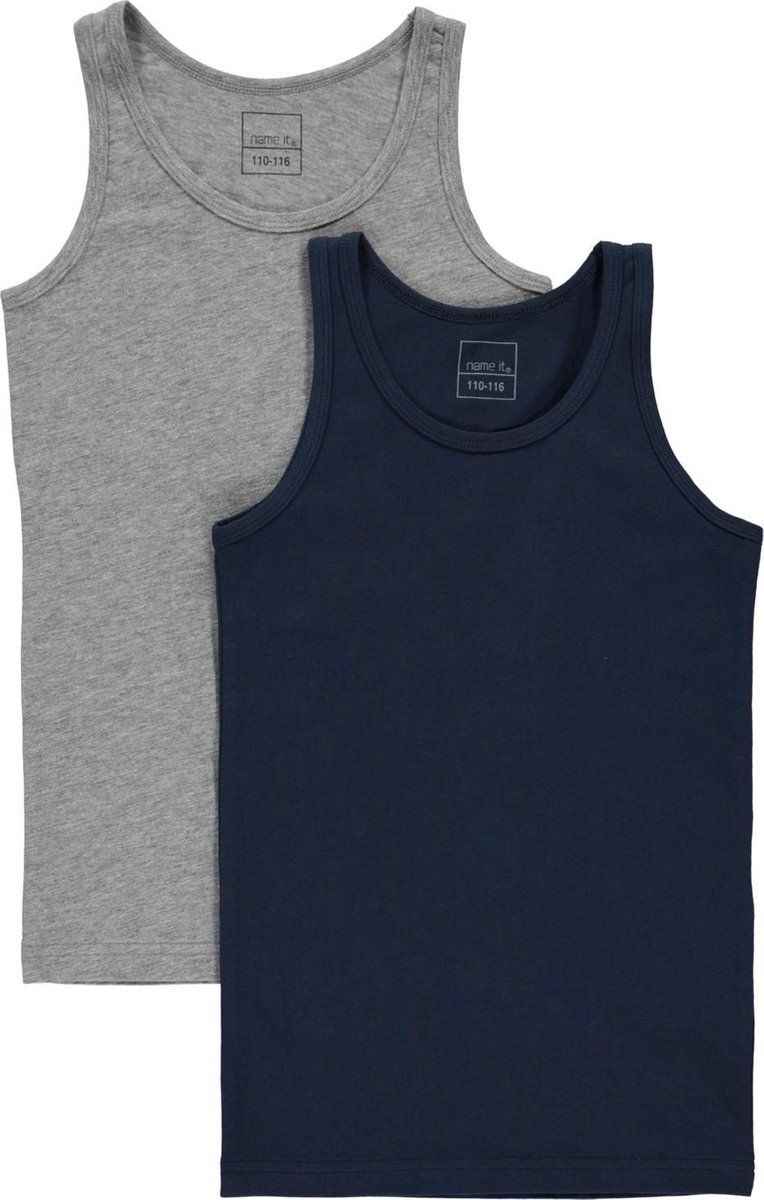 name it Jongens 2 pack onderhemd - Grey Melange - 5713751122482