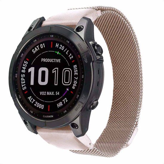 imoshion Milanees bandje - Geschikt voor Garmin 20 mm aansluiting - Maat L/XL - Starlight