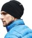 Beechfield Wintermuts Oslo - zwart/wit - volwassenen - Katoen/elasthan - sport muts beanie - gebreid