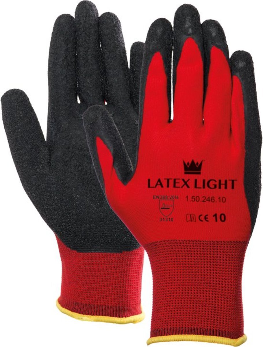 M-Safe *** SET Ã 12 PAAR *** Latex Light handschoen - Tuinhandschoen - Waterdichte coating - MAAT 10 / XL - Kwaliteitsproduct