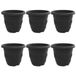 vidaXL Ronde Bloempot - 6 stuks - Zwart - Ø 34 x 28 cm - Kunststof