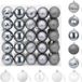 vidaXL Kerstballenset - 75 stuks - Wit en Grijs - 6 cm