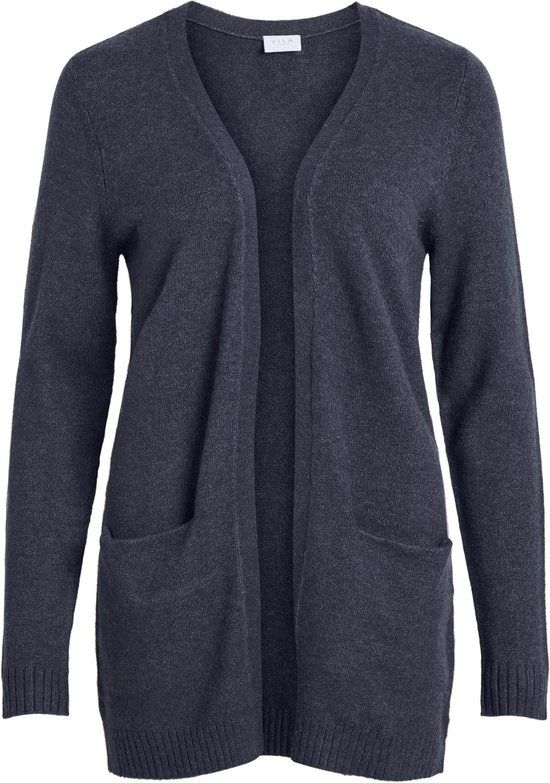 VILA VIRIL Open Gebreid Vest Dames - Total Eclipse - Maat L