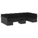 VidaXL 11-delige Loungeset met kussens, poly rattan, zwart