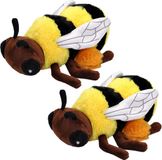 Wild Republic 2x Pluche Honing Bij - Eco-kins - 25 cm - Tuindieren Knuffel