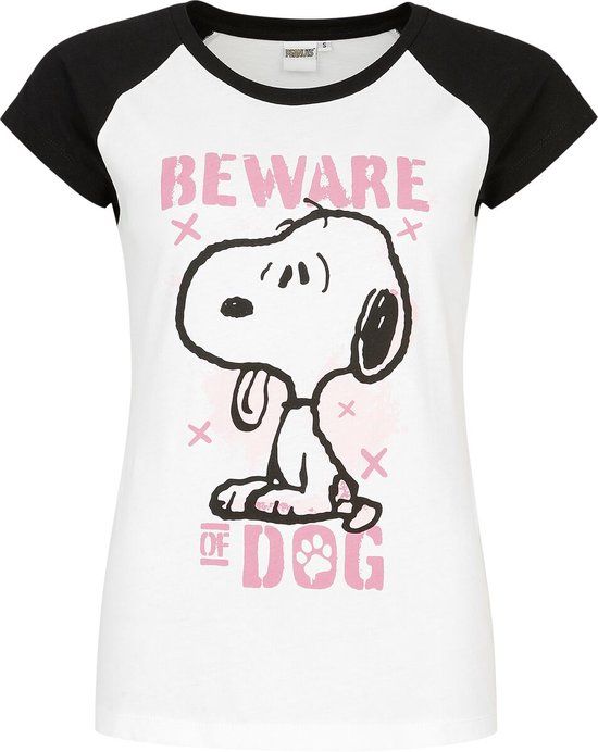 Peanuts Beware Of Dog Dames T-shirt - meerkleurig - S