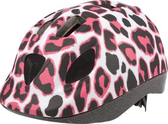 Polisport Pinky Cheetah Fietshelm Kind - Maat XS (46-53cm) - Roze