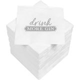 150 Drink more gin 150 cocktailservetten, 3-laags, 25 x 25 cm