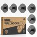 Minismus Zelfklevende Wandhaken Handdoekhaakjes Set van 6 – Zwarte Ronde Haken Zonder Boren voor Handdoeken en Accessoires