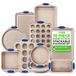 NutriChef Bakvorm Anti-aanbak Set 10-Delig – Koolstofstaal met Siliconen Handgrepen, Inclusief Pizza Crisper, Broodvorm, Muffinvorm 12 & 24 Cups, Ronde & Vierkante Pannen