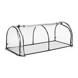 Relaxdays Kweekkas met deur, foliekas, HBD: 50 x 130 x 60 cm, plantenkas in tunnel-vorm, PVC, transparant/zwart