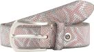 b.belt Riem Sabia Ledergürtel W90 Rosa / Silber Metallic
