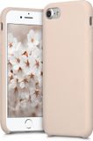kwmobile telefoonhoesje geschikt voor Apple iPhone SE (2022 / 2020) / iPhone 8 / 7 - Hoesje met siliconen coating - Smartphone case in mat roségoud