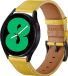 Qubix Bracelet en cuir jaune adapté pour Xiaomi Mi Watch / Watch 2 / Watch S1 / S2 / S3 / S4 (47mm)