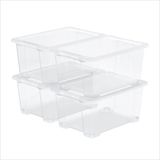 Rotho CORE Basic opbergbox - set van 4 - transparant - kunststof - 44 liter