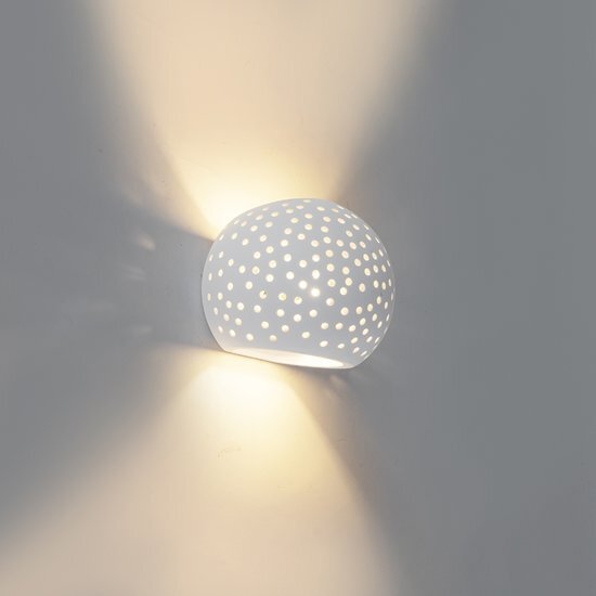 QAZQA Blur - Wandlamp - 1 lichts - D 130 mm - wit