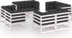 Prolenta Maison Exclusive - Tuinloungeset, 8-delig, met kussens, van massief grenenhout