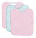 Ti TIN | Set van 3 waterdichte slabbetjes, 33 x 36 cm | 90% katoen - 10% polyester - Slabbetjes voor baby's vanaf een jaar - Elastische sluiting - Vinyl voering - Effen kleur (roze en groen) - 320 g/m²