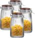 Urban Living pot de conservation - 4x - 1,8L - Verre - Fermeture à levier - Couvercle cuivre