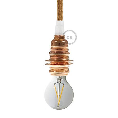 Creative Cables Lamphouder set E14 metaal dubbele lunette - conisch, koper
