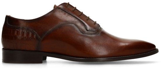Black Label Heren Donkerbruine Leren Veterschoenen Maat 46