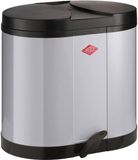 WESCO Eco-verzamelaar Prullenbak | 30 Liter | Duo Pedaalemmer (2x15 Liter) | Metaal - Grijs | Afvalscheiding - Made in Germany