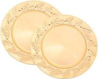 Feeric lights & Christmas Diner/Kerstdiner onderborden - 2x - goud - kerstprint - rond - D33 cm - multifunctioneel