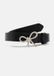 comma Ceinture en cuir avec boucle à nœud pour femmes, noir