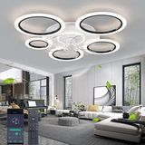 Merkloos Stille Plafondventilator met Verlichting en Afstandsbediening - 90 cm - Zwart - Dimbaar - Warm Wit Licht