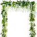 Blauweregen Garland 5 stuks kunstbloemen slinger blauweregen wijnstok kunstmatige hangende bloemen planten groen nepblad slinger voor bruiloft keuken thuis feest decor (melkwit)