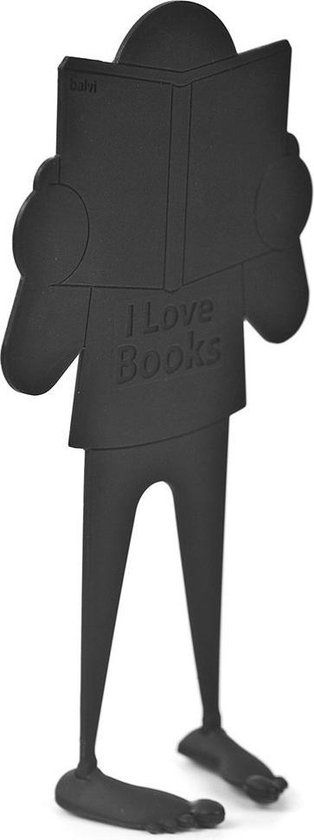 Balvi Book Crush Bookmark - 13 cm - PVC - Black