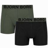 Björn Borg Boxershorts Organic Cotton 2-Pack Groen/Zwart