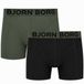Björn Borg Boxershorts Organic Cotton 2-Pack Groen/Zwart