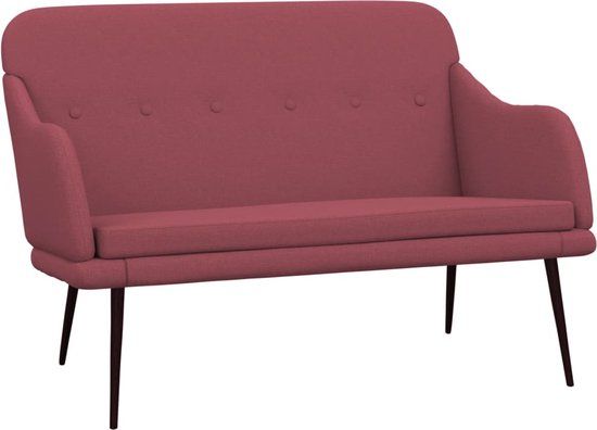 vidaXL Bankje 110x76x80 cm stof wijnrood