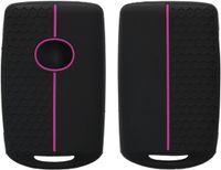 kwmobile autosleutel hoesje geschikt voor Mazda 3-Knoppen CX30 CX50 CX60 CX90 MX-30 hoes - Siliconen autosleutel behuizing - Auto sleutel case met honingraat - Sleuteletui in zwart / paars