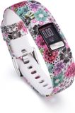 By Qubix Qubix - Siliconen sportbandje - Bloemenprint - Geschikt voor Garmin Vivofit 4