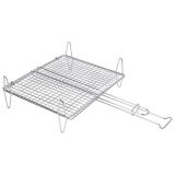 Sauvic Bombeert pour viande ou poisson, 25 x 30 cm. Avec pieds pour grill, acier.