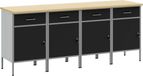 vidaXL Werkbank met opbergruimte, 4 stuks, noir et gris, 200 x 55 x 85 cm
