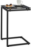 Merkloos Relaxdays bijzettafel - c-vorm - 60 x 40 x 40 cm - voor bank - koffietafel - industrieel - zwart